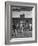 Young Men Playing Basketball with a Homemade Basket in a Farmyard-null-Framed Photographic Print