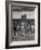 Young Men Playing Basketball with a Homemade Basket in a Farmyard-null-Framed Photographic Print