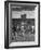 Young Men Playing Basketball with a Homemade Basket in a Farmyard-null-Framed Photographic Print