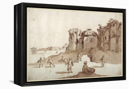 Young Men Playing Pelota Inside the Baths of Diocletian-Sebastian Vrancx-Framed Premier Image Canvas