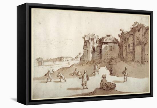 Young Men Playing Pelota Inside the Baths of Diocletian-Sebastian Vrancx-Framed Premier Image Canvas