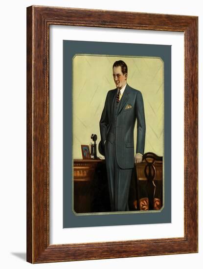 Young Men's Three-Button Sack-null-Framed Art Print