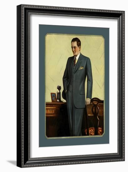 Young Men's Three-Button Sack-null-Framed Art Print