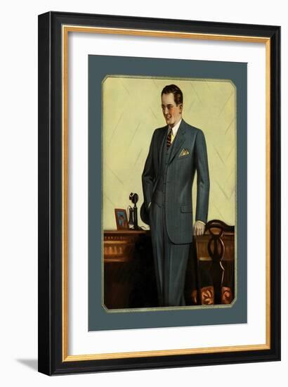 Young Men's Three-Button Sack-null-Framed Art Print