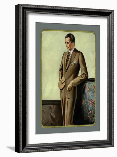 Young Men's Two-Button Sack-null-Framed Art Print