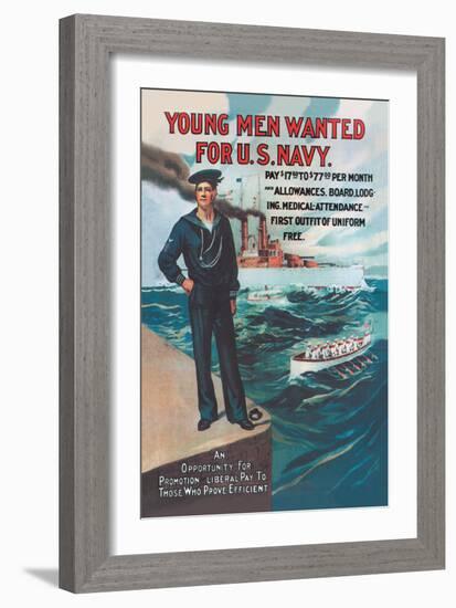 Young Men Wanted for U.S. Navy-null-Framed Art Print