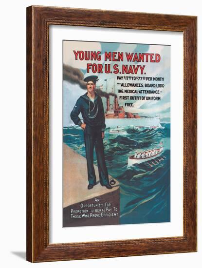 Young Men Wanted for U.S. Navy-null-Framed Art Print