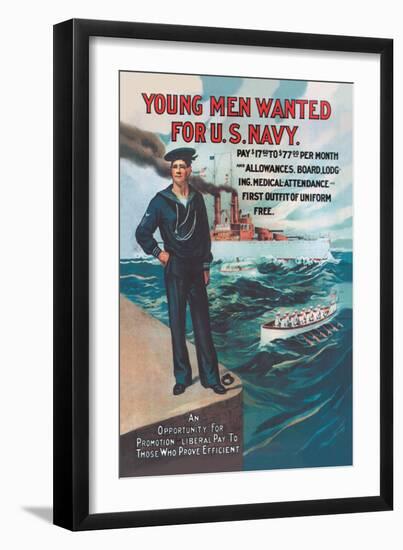 Young Men Wanted for U.S. Navy-null-Framed Art Print