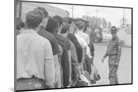 Young men who have been drafted wait in line to be processed into the US Army at Fort Jackson, SC-Warren K. Leffler-Mounted Photographic Print