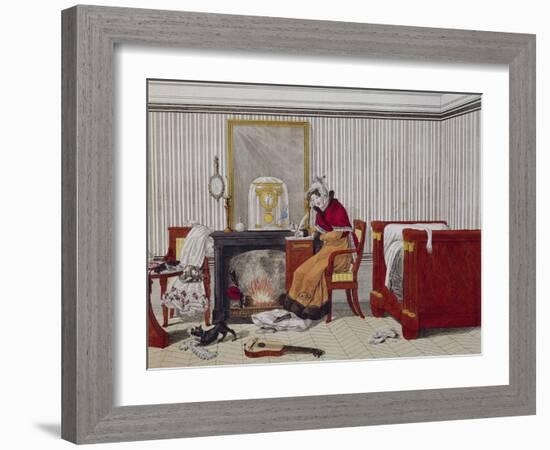 Young Middle-Class Woman in Her Room, 1820, from the Series Bon Genre, France, 19th Century-null-Framed Giclee Print