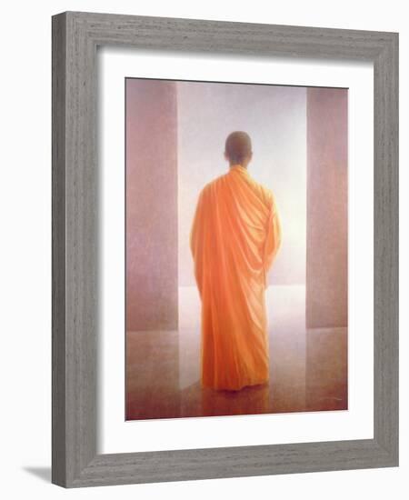 Young Monk, Back View, Vietnam-Lincoln Seligman-Framed Giclee Print