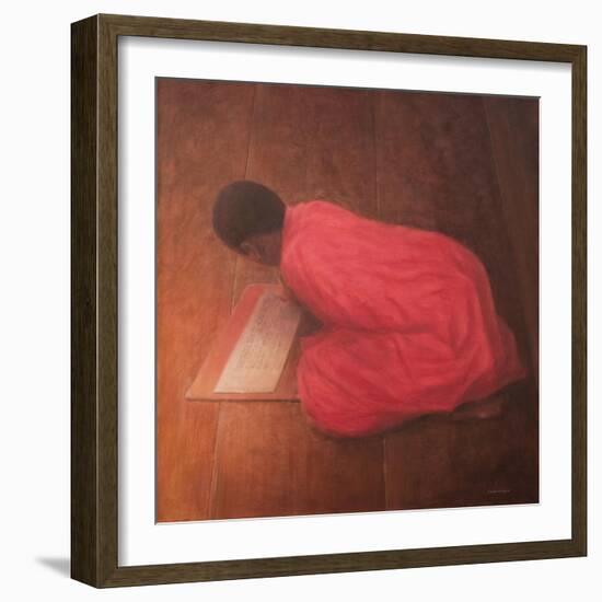 Young Monk in Class-Lincoln Seligman-Framed Giclee Print