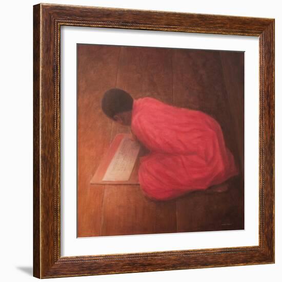 Young Monk in Class-Lincoln Seligman-Framed Giclee Print