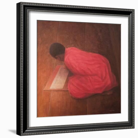 Young Monk in Class-Lincoln Seligman-Framed Giclee Print