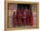 Young Monks in Red Robes with Alms Woks, Myanmar-Keren Su-Framed Premier Image Canvas