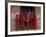 Young Monks in Red Robes with Alms Woks, Myanmar-Keren Su-Framed Photographic Print