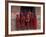 Young Monks in Red Robes with Alms Woks, Myanmar-Keren Su-Framed Photographic Print