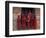 Young Monks in Red Robes with Alms Woks, Myanmar-Keren Su-Framed Photographic Print