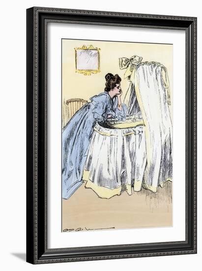 Young Mother in a Well-To-Do Household, Circa 1900-null-Framed Giclee Print