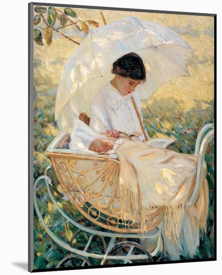 Young Mother in the Garden-Mary Cassatt-Mounted Premium Giclee Print