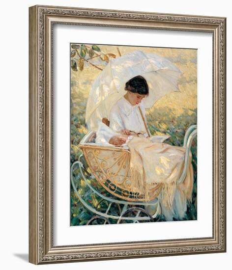 Young Mother in the Garden-Mary Cassatt-Framed Premium Giclee Print