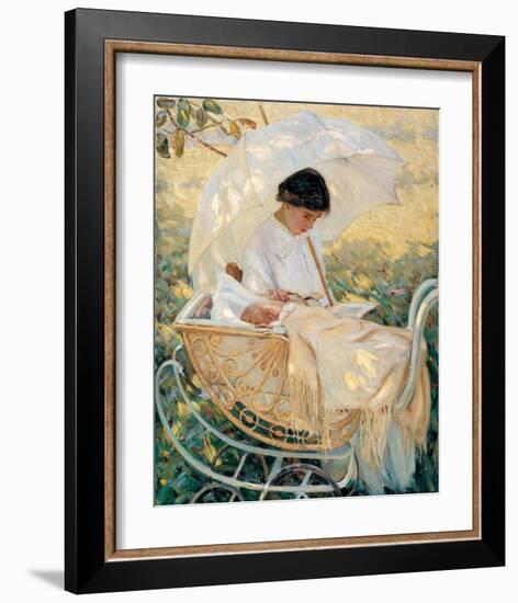 Young Mother in the Garden-Mary Cassatt-Framed Premium Giclee Print