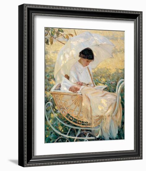 Young Mother in the Garden-Mary Cassatt-Framed Premium Giclee Print