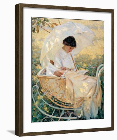 Young Mother in the Garden-Mary Cassatt-Framed Premium Giclee Print