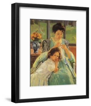 Young Mother Sewing, 1900-Mary Cassatt-Framed Giclee Print