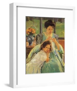 Young Mother Sewing, 1900-Mary Cassatt-Framed Giclee Print