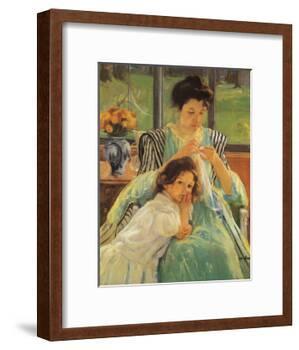Young Mother Sewing, 1900-Mary Cassatt-Framed Giclee Print