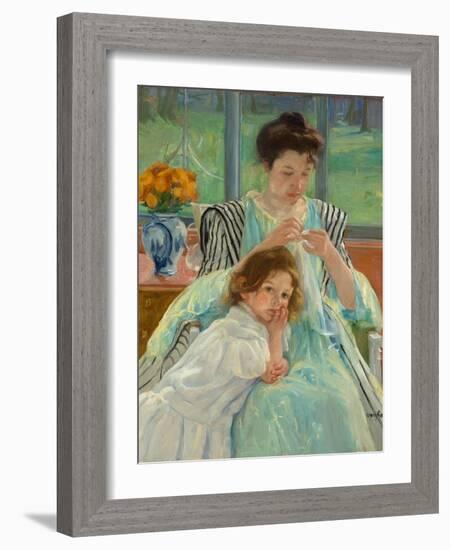 Young Mother Sewing, 1900-Mary Stevenson Cassatt-Framed Giclee Print