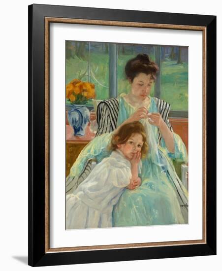 Young Mother Sewing, 1900-Mary Stevenson Cassatt-Framed Giclee Print