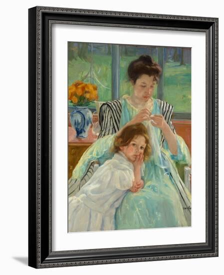 Young Mother Sewing, 1900-Mary Stevenson Cassatt-Framed Giclee Print