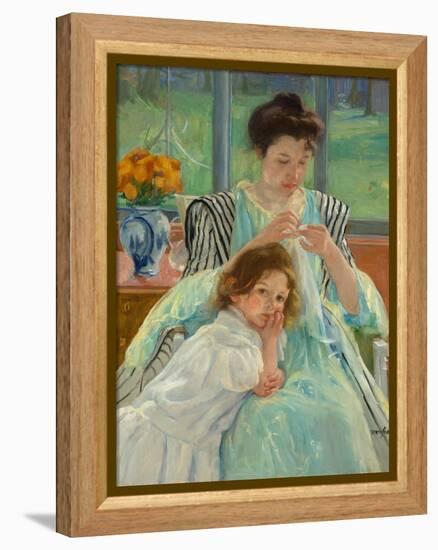 Young Mother Sewing, 1900-Mary Stevenson Cassatt-Framed Premier Image Canvas