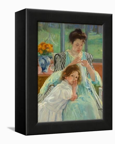 Young Mother Sewing, 1900-Mary Stevenson Cassatt-Framed Premier Image Canvas