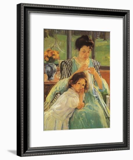 Young Mother Sewing, 1900-Mary Cassatt-Framed Giclee Print