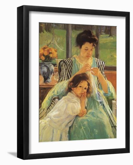 Young Mother Sewing, 1900-Mary Cassatt-Framed Giclee Print