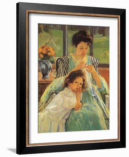 Young Mother Sewing, 1900-Mary Cassatt-Framed Giclee Print