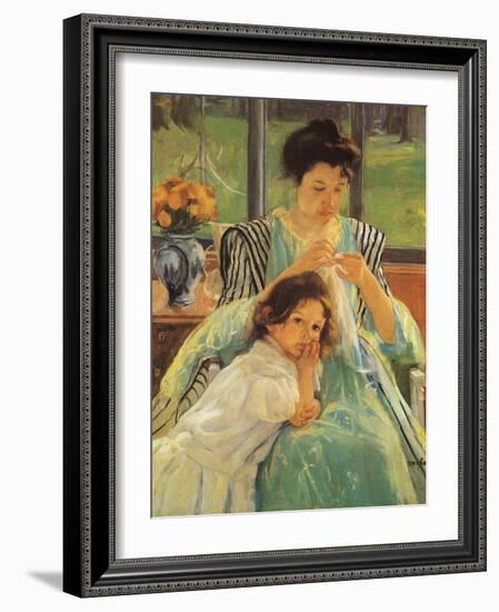 Young Mother Sewing, 1900-Mary Cassatt-Framed Giclee Print