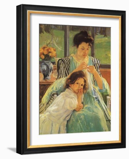 Young Mother Sewing, 1900-Mary Cassatt-Framed Giclee Print