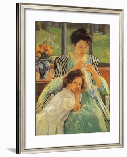 Young Mother Sewing, 1900-Mary Cassatt-Framed Giclee Print