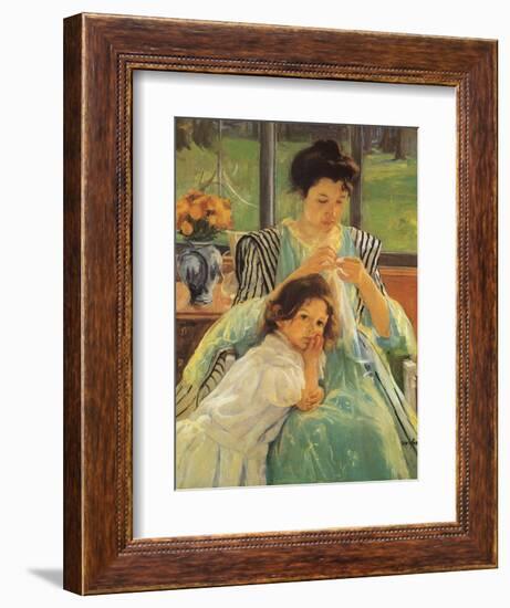 Young Mother Sewing, 1900-Mary Cassatt-Framed Giclee Print