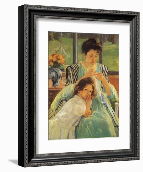 Young Mother Sewing, 1900-Mary Cassatt-Framed Giclee Print