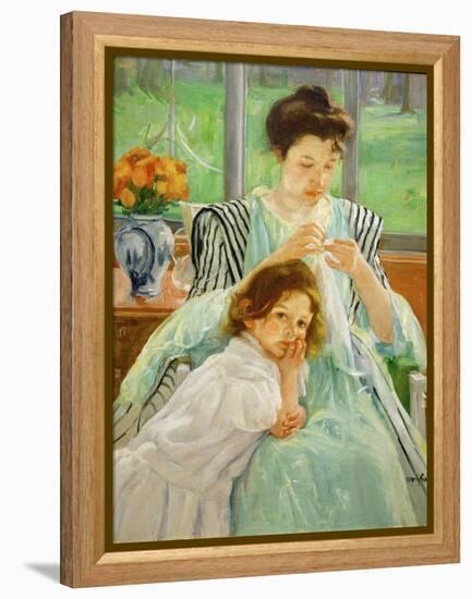 Young mother sewing, 1901 Canvas,92,4 x 73,7 cm.-Mary Cassatt-Framed Premier Image Canvas