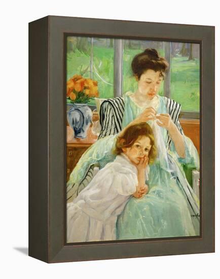 Young mother sewing, 1901 Canvas,92,4 x 73,7 cm.-Mary Cassatt-Framed Premier Image Canvas