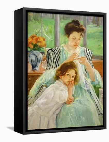 Young mother sewing, 1901 Canvas,92,4 x 73,7 cm.-Mary Cassatt-Framed Premier Image Canvas