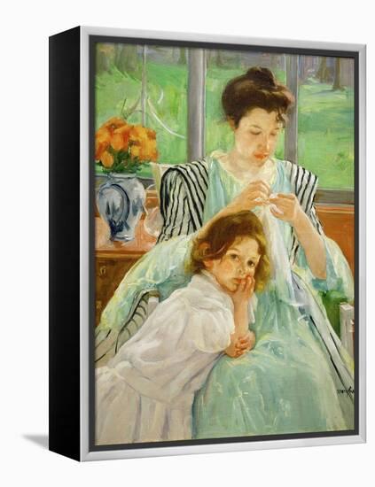 Young mother sewing, 1901 Canvas,92,4 x 73,7 cm.-Mary Cassatt-Framed Premier Image Canvas