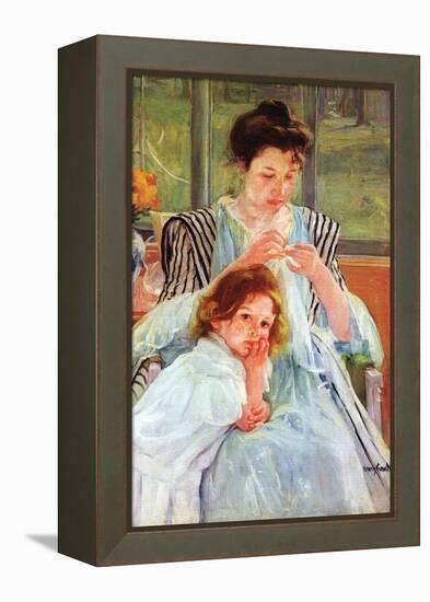 Young Mother Sewing-Mary Cassatt-Framed Stretched Canvas