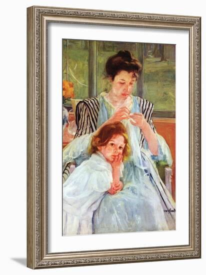 Young Mother Sewing-Mary Cassatt-Framed Art Print